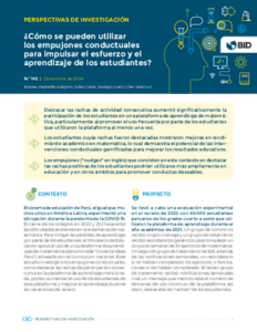 Perspectivas de investigación: ¿cómo se pueden utilizar los empujones conductuales para impulsar el esfuerzo y el aprendizaje de los estudiantes?