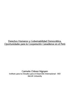 Derechos humanos y gobernabilidad democrática: oportunidades para la cooperación canadiense en el Perú