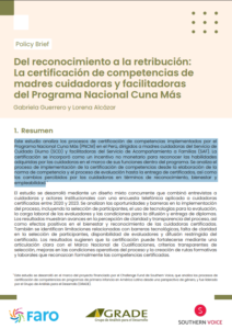 Del reconocimiento a la retribución: La certificación de competencias de madres cuidadoras y facilitadoras del Programa Nacional Cuna Más