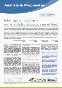 Interrupción escolar y vulnerabilidad educativa en el Perú