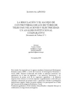 La regulación y el manejo de controversias de los sectores de telecomunicaciones y electricidad: un análisis institucional comparativo