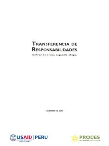 Transferencia de responsabilidades: entrando a una segunda etapa