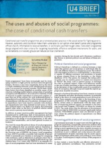 The uses and abuses of social programmes: the case of conditional cash transfers