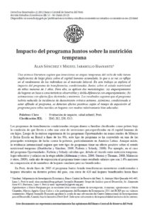 Impacto del programa Juntos sobre nutrición temprana