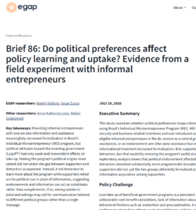 Do political preferences affect policy learning and uptake? EGAP Brief 86